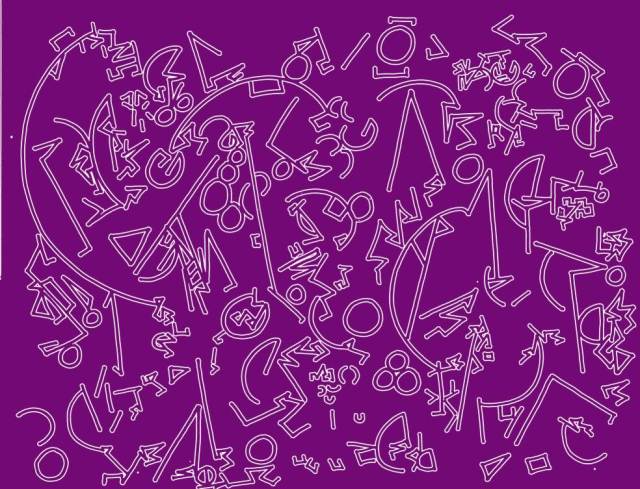 Quotidian Rapture by Sheila Murphy.  Ink drawing on paper, treated digitally.