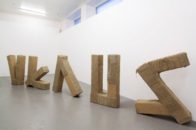 Kate Just, Venus, 2011. Hand knitted twine, cardboard, tape 90x600x50cm. Photo by Clare Rae. Kate Just is represented by Daine Singer.