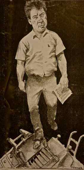 A portrait of Robert Harris by Spooner which appeared in The Age on the 16 April 19931993. 