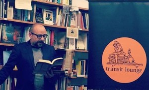 Kent MacCarter reading at the launch of Sputnik's Cousin - Collected Works 14 May 2014 (Photograph - Angela Meyer)