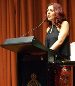 Saba Vasefi - speaking at the screening of her films Symphony of Strange Waters and Don’t Bury My Heart at NSW Parliament House