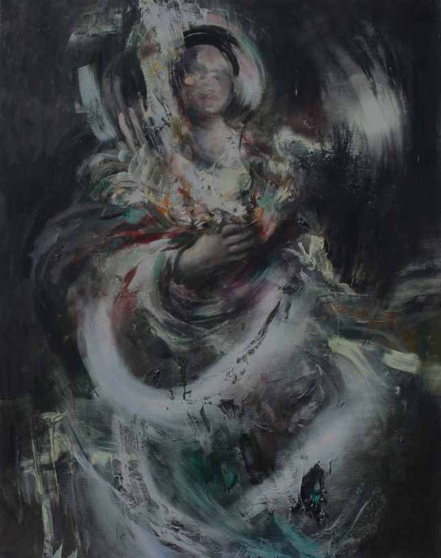 Chelsea Lehmann, Sondage, oil and enamel on linen, 2015. Picture courtesy of the artist