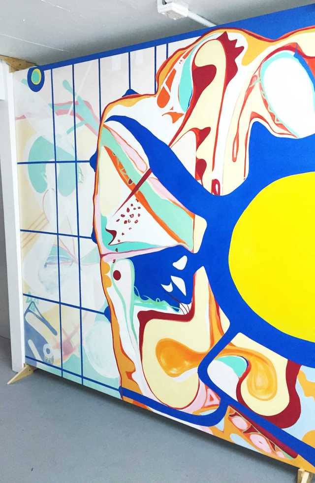 Suzy Faiz, Divider, oil on canvas, 2015, installation view. Photograph courtesy of the artist