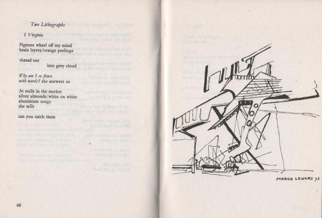 A detail from Crux by Philip Roberts, drawings by Margo Lewers. Island Press 1973