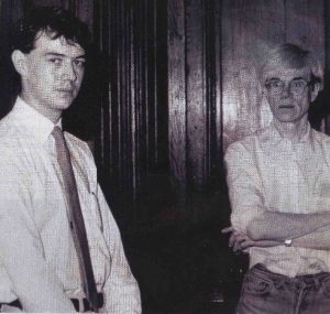 Tony Oliver with Andy Warhol at The factory NYC , 1982. Photograph Peter Leiss