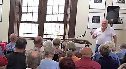 !CROPPED Willem Tibben reading at the launch of suburban veneer, NSW Writers' Centre, 22 April 2017 photograph by Helen Lu